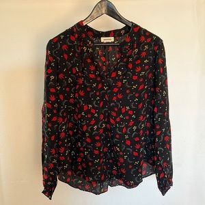 Zadig & Voltaire black Leaf Print Blouse